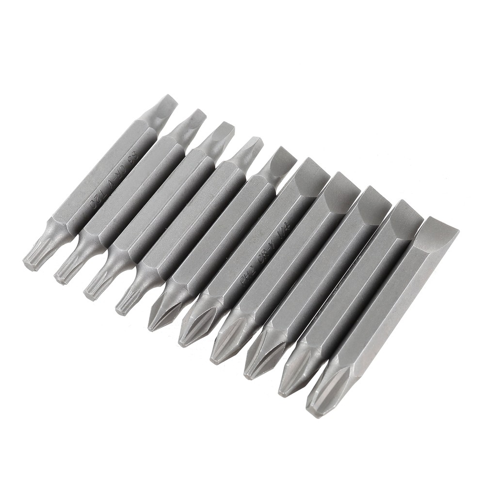 10 Piece 2 inch Double End Screwdriver Bits, Steel Material, New Condition,