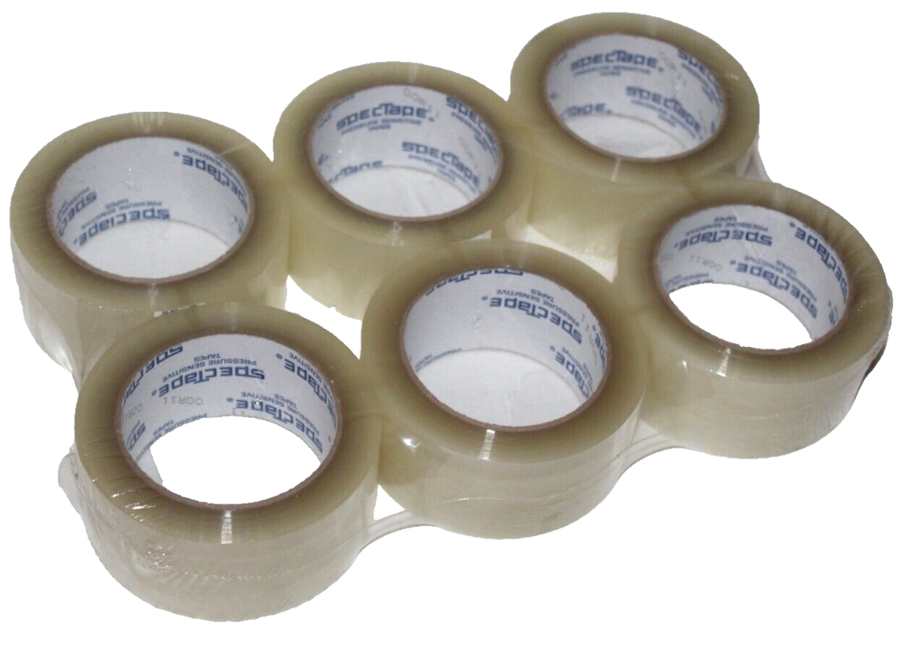 SpecTape Pressure Sensitive Clear Packing Tapes 6-Pack