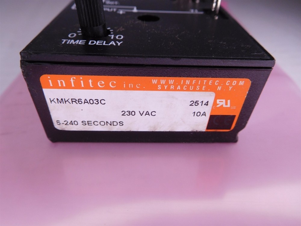 Infitec KMKR6A03C 5-240 Second Solid State Timer Time Delay Relay 230VAC(042925)
