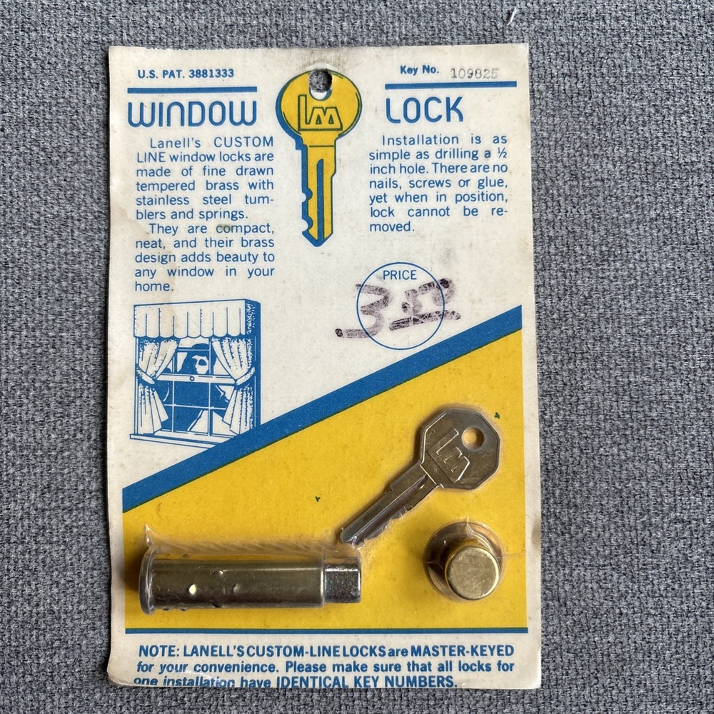 Vintage NOS Lanell's Barrel Style Custom Window Line Lock