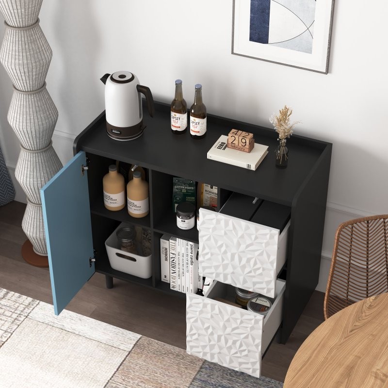 Sideboard Buffet Kitchen Storage Cabinet Console Table with 2 Doors,2 Drawers US