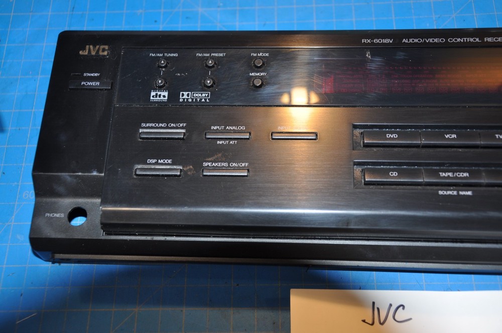 JVC Model RX-6018V Receiver Replacement Parts Front Face Panel Plate