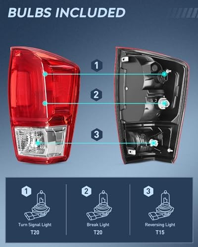 Taillight Assembly Compatible with 2016 2017 2018 2019 2020 Passenger Side
