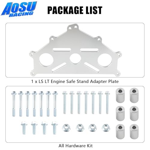 Engine Safe Stand Adapter Plate Compatible with Chevy LS LT Engines LS1