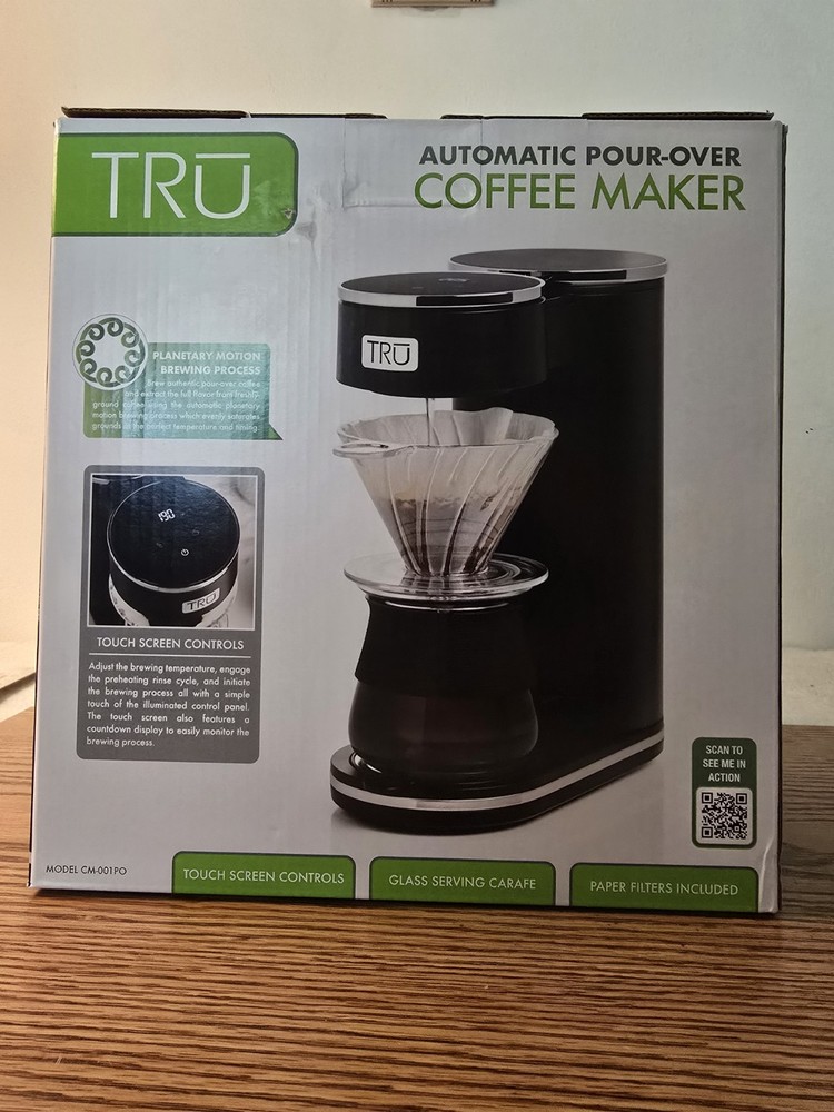 TRU Automatic Pour Over Coffee Maker with Touch Screen Controls CM-001PO-NIB