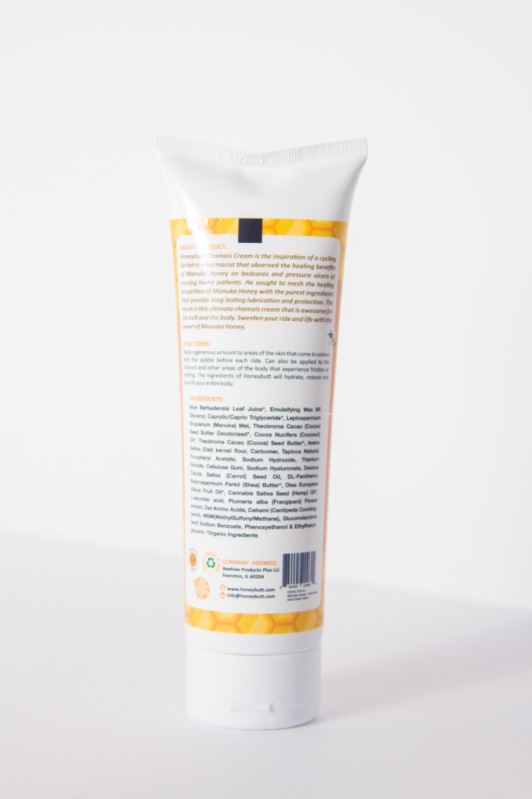 Honeybutt Chamois/Anti Chafing Cream w Manuka Honey Healing Protection 8oz Tube
