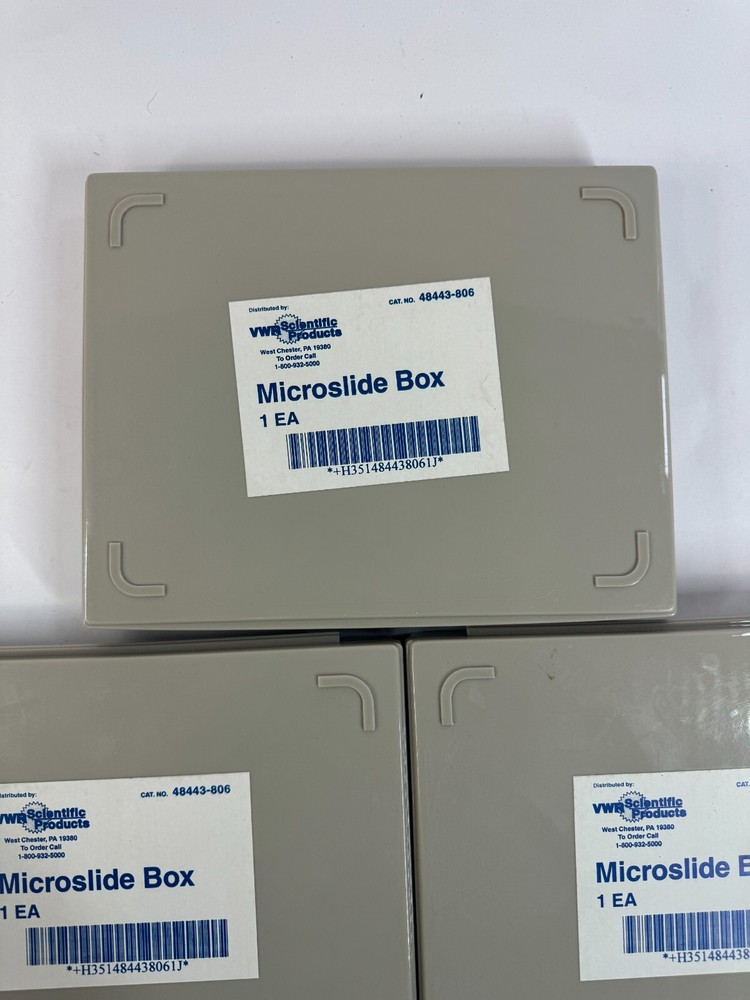 VWR Scientific Products 48443-806 Plastic 3 pc Microslide Microscope Slide Boxes