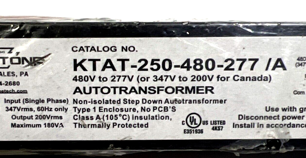 KEYSTONE STEP DOWN TRANSFORMER KTAT-250-480-277/A. (Bent Mounting Bracket)