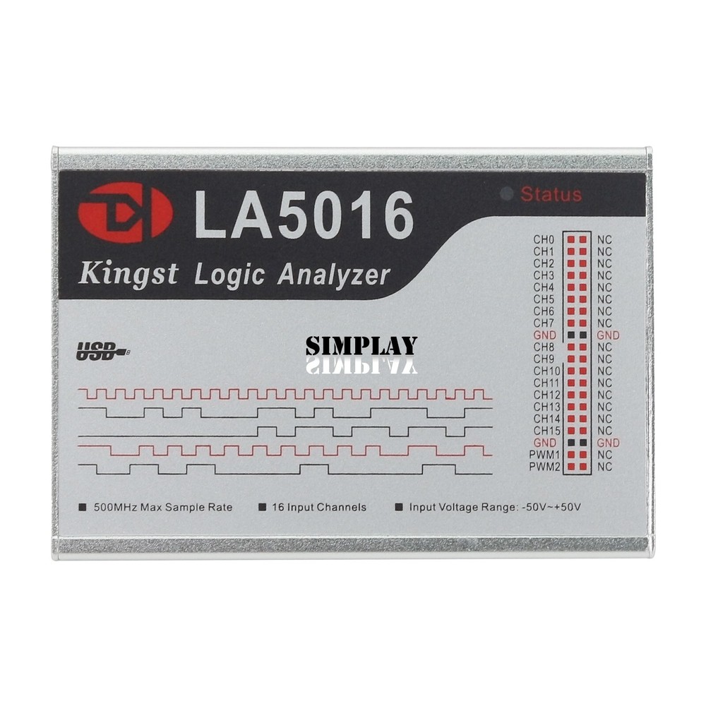 NEW LA5016 USB Logic Analyzer 16CH 500M Sampling 5G Sample Depth PWM Output