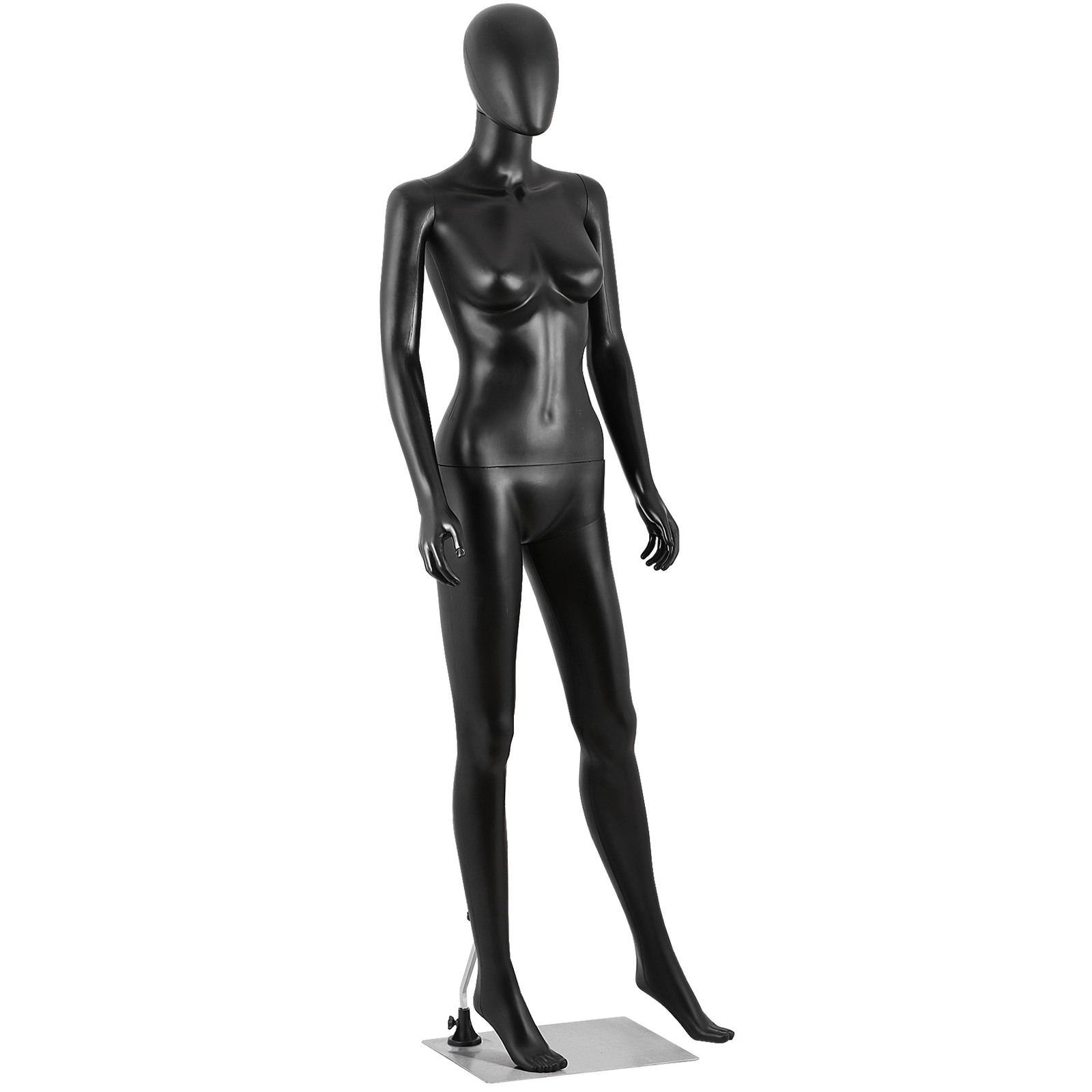 70"Female Mannequin Full Body Realistic Display Head Turns Dress Form Base Black