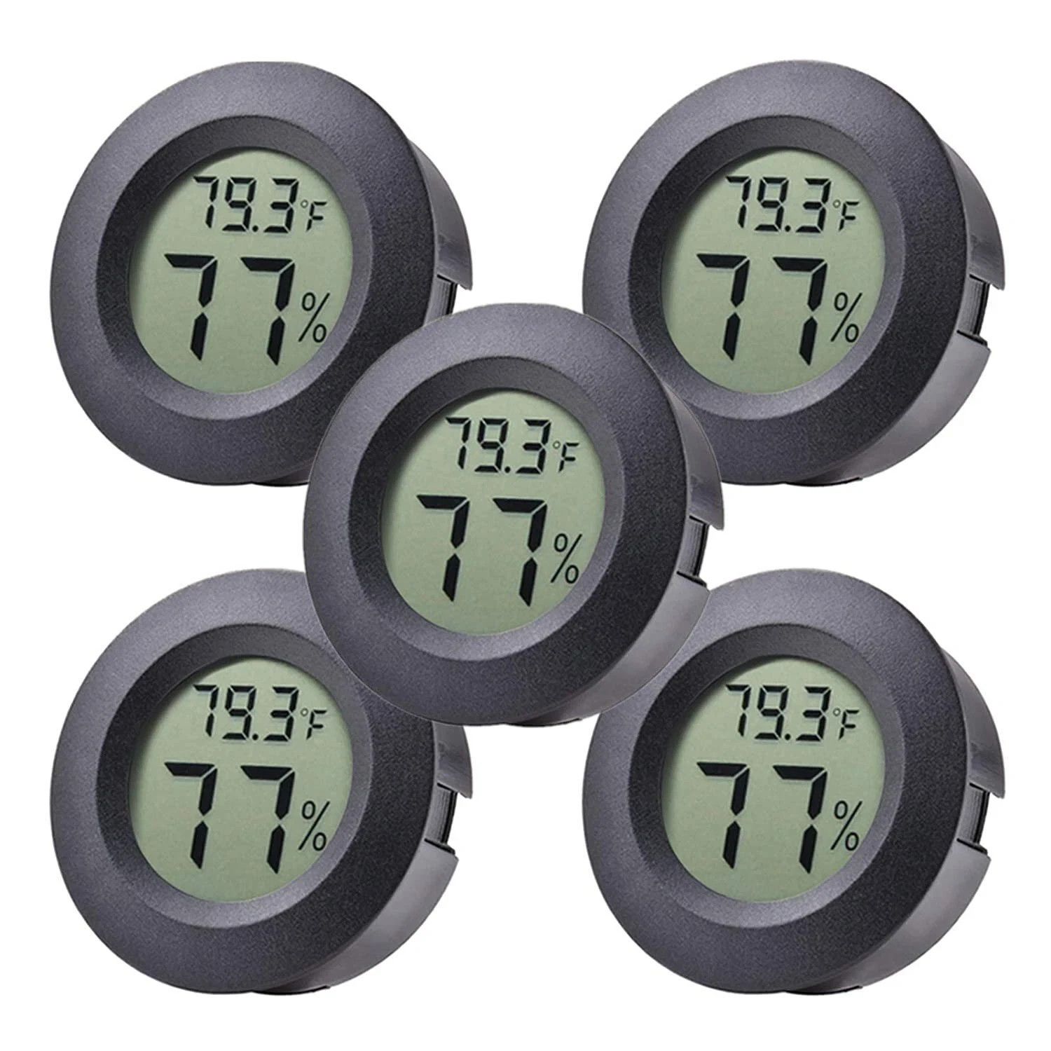Mini Hygrometer Thermometer Round LCD Digital Humidity Gauge Temperature Monitor