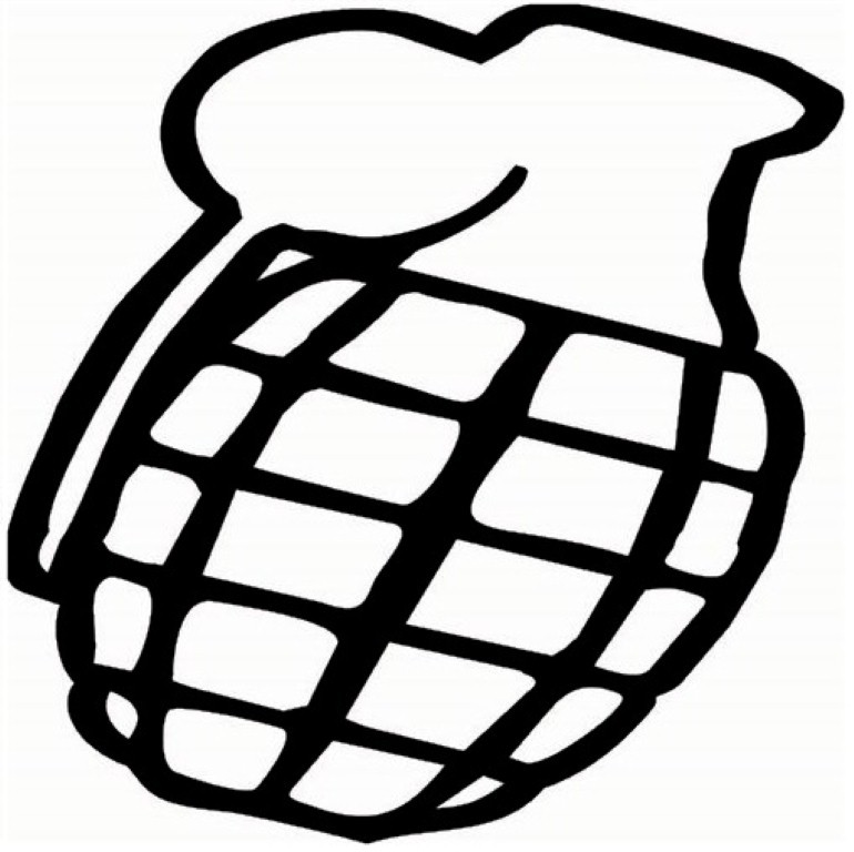 GRENADE FUNNY BUMPER STICKER