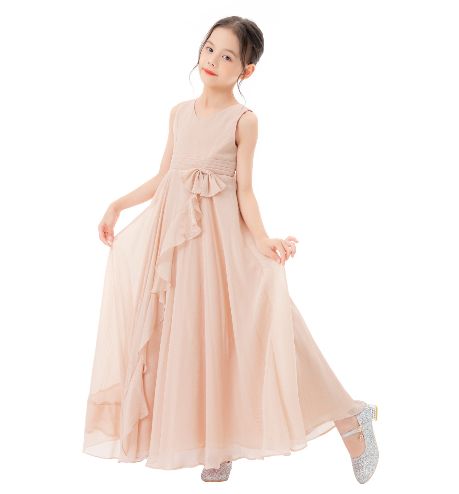 Wedding Chiffon Flower Girl Dress Ruffled Chiffon Dress Formal Dress for Toddler