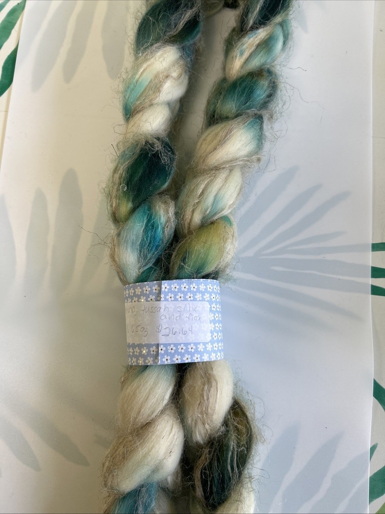 Merino/Tussah Silk/Flax Roving