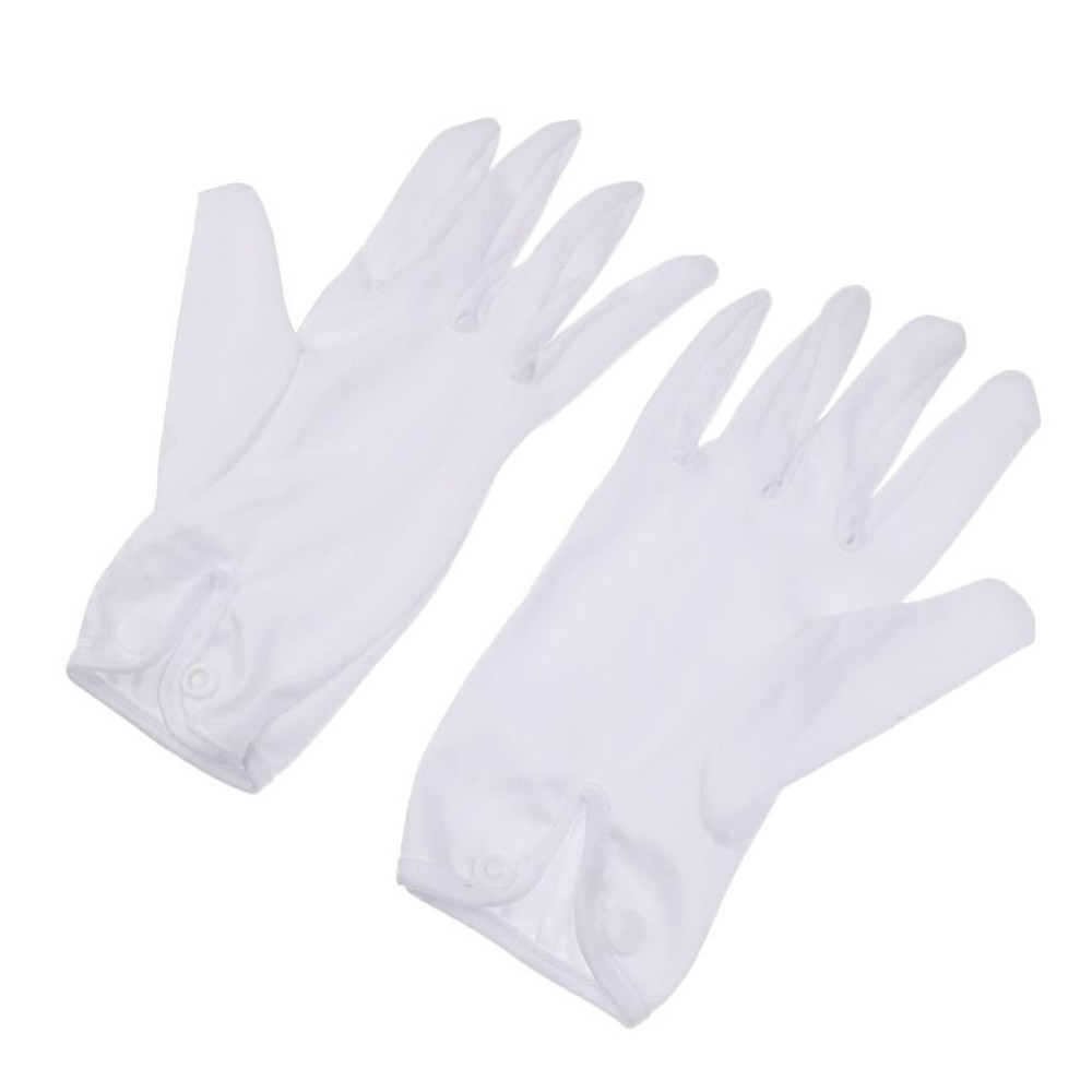 1 Pair Billiard Referee Gloves - White