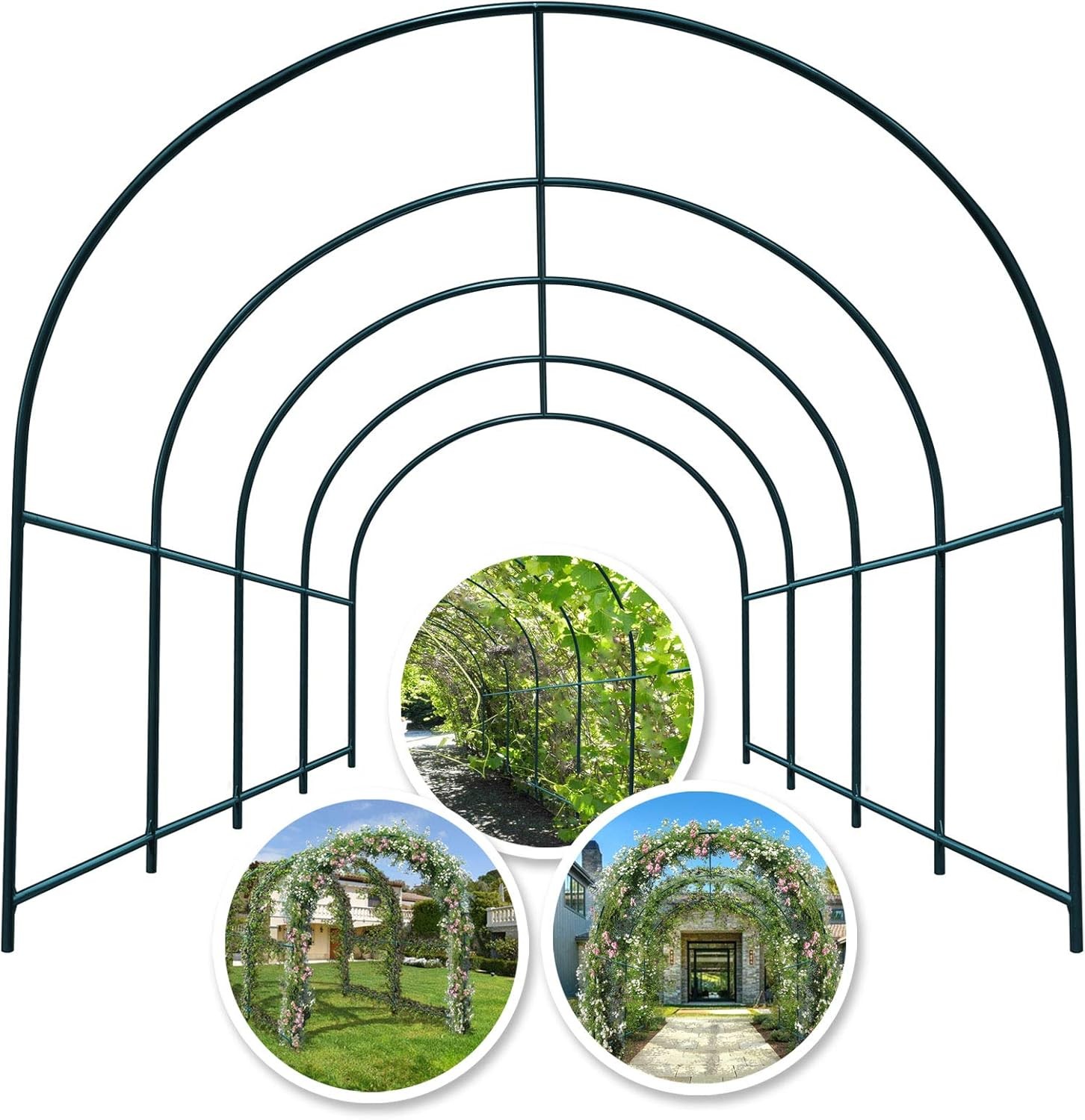 13x7x7.2 ft Steel Garden Arch Rose Arbor Climbing Plant Grape Support Frame Yard
