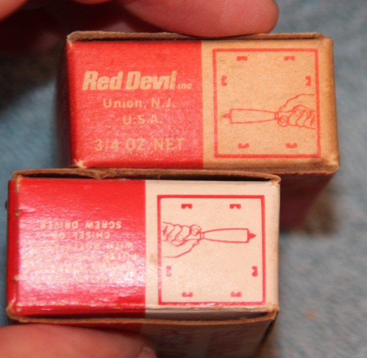 Qty 2 Vintage Red Devil No 1710 and #10 Push Points