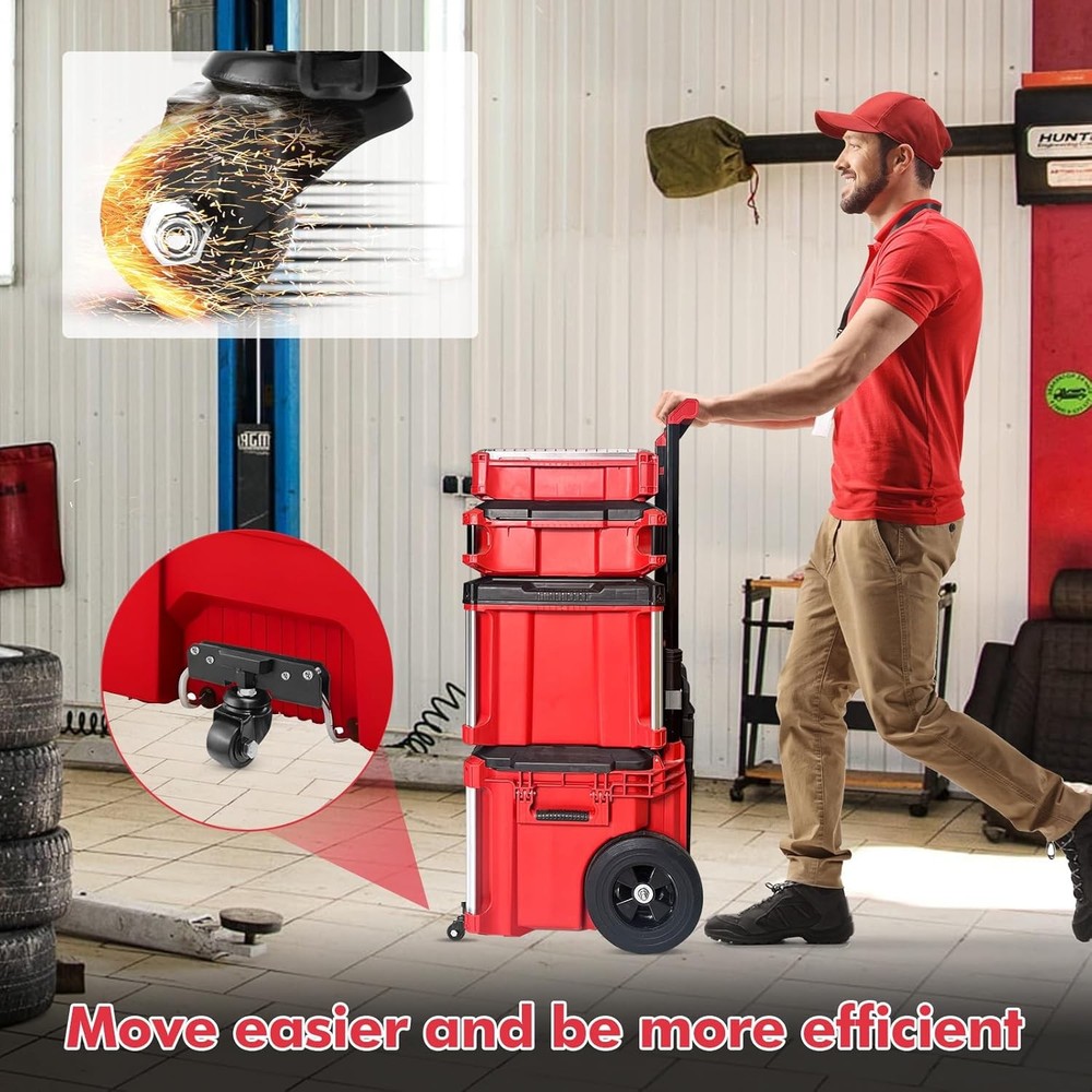 Front Wheels Compatible for Milwaukee Packout Rolling Tool Box,Packout Caster...