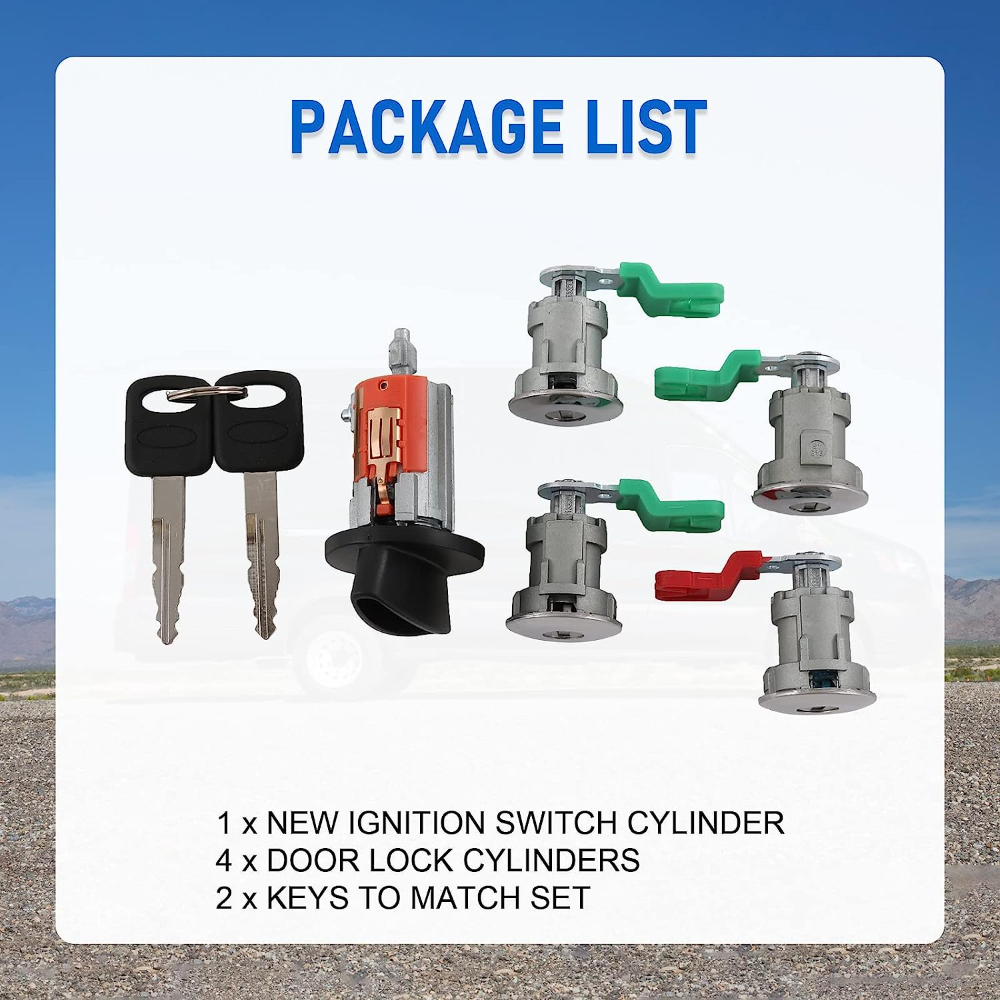 IGNITION KEY SWITCH DOOR LOCK CYLINDER FOR Ford Econoline Van E150 E250 E350