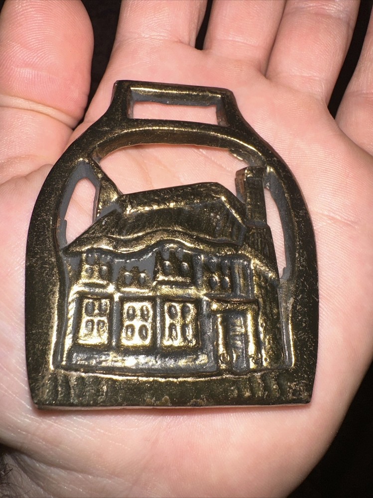 Vintage Solid Brass House  Medallion, Bottle Opener