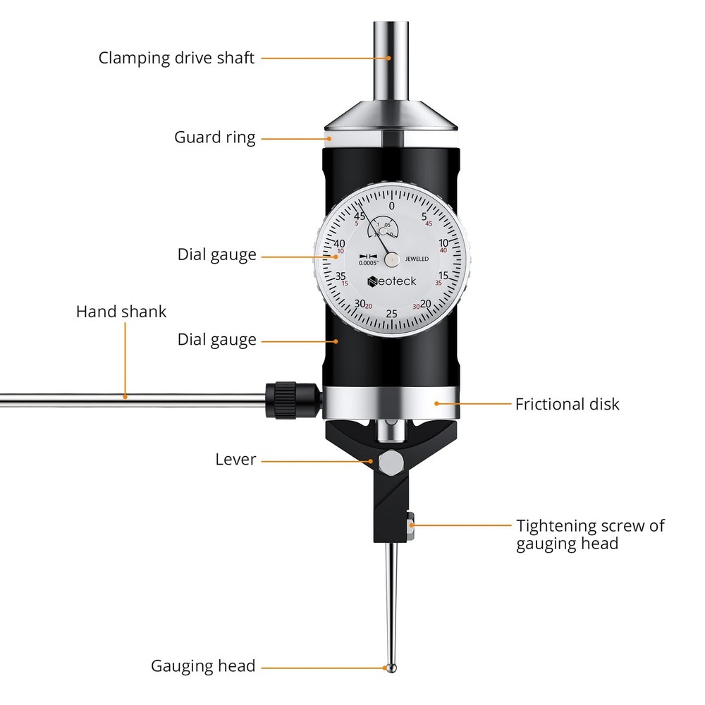 Neoteck 1" Dial Indicator Set + 0.15'' Coaxial Centering