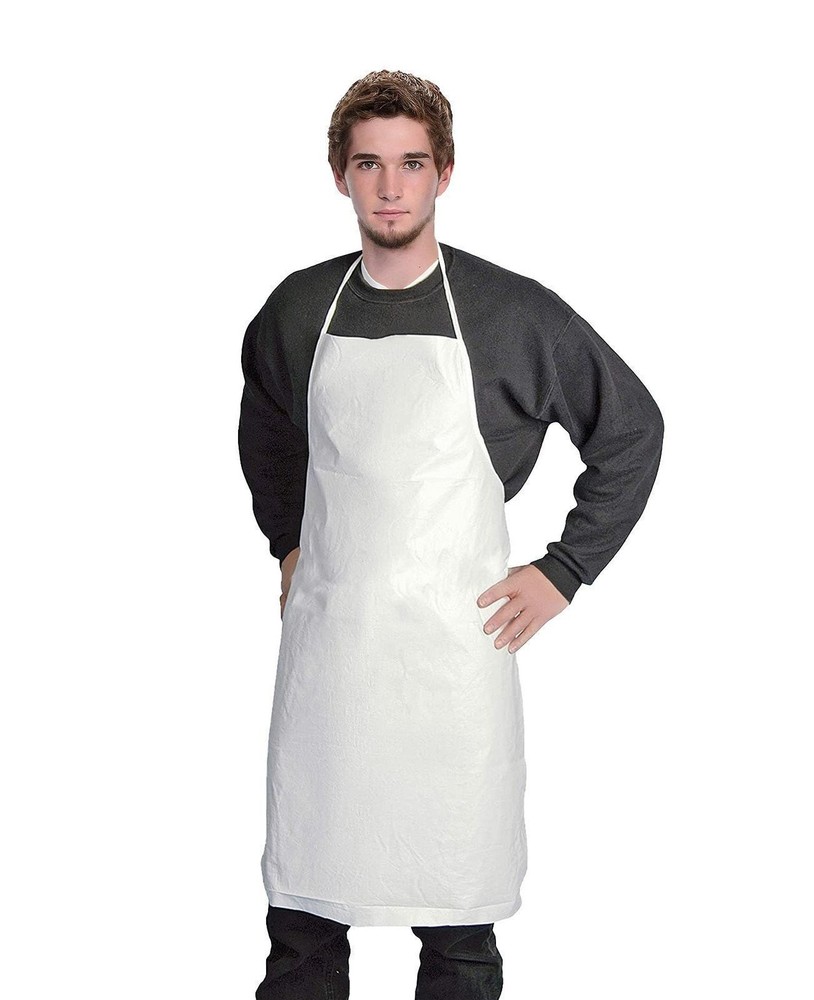 White Waterproof Disposable Aprons Polypropylene 100 Count 28 x 36 in