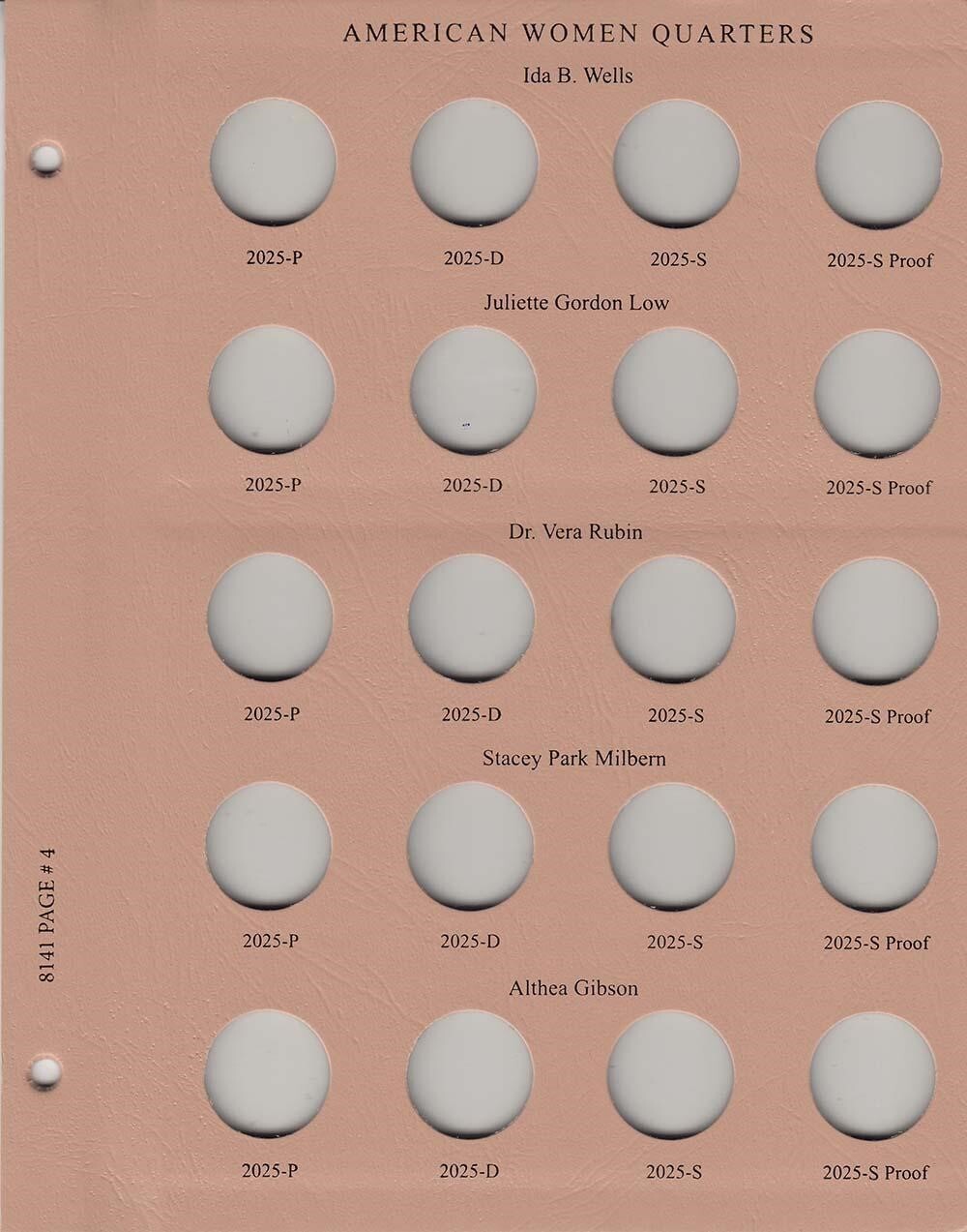 Dansco Album American Women Quarters 8141 PDSS 2022-2025 w Proof Safe Storage