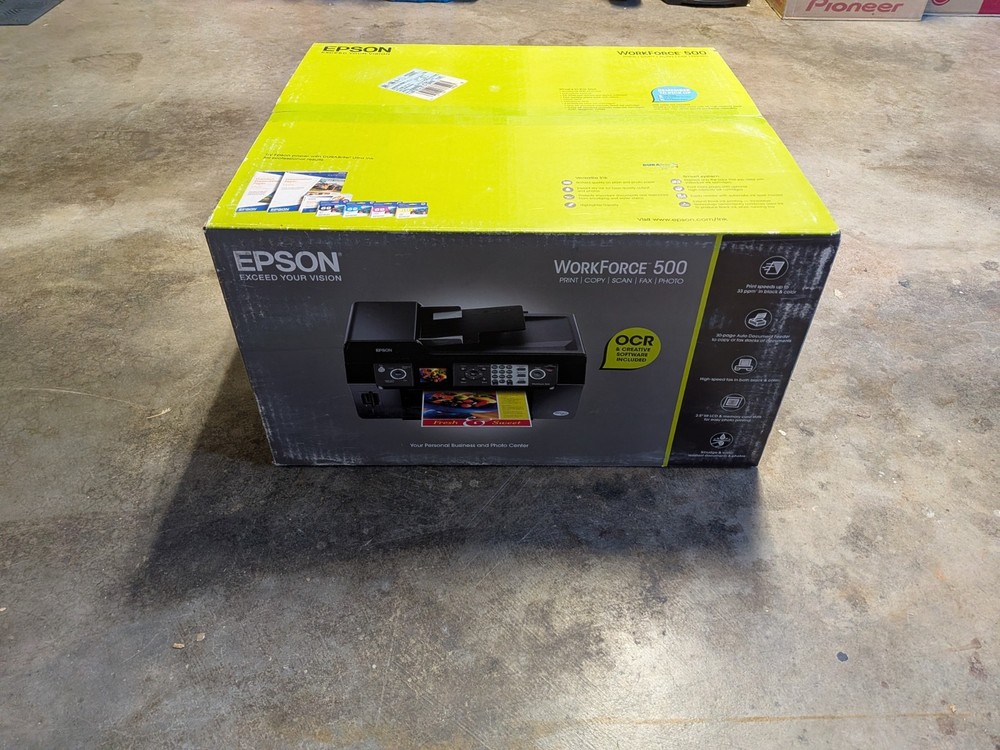 Epson WorkForce 500 Color Print Fax Document Scanner (NIB Distressed Packaging)