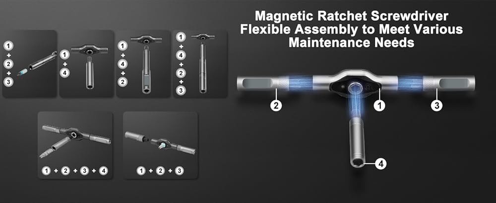 1 Magnetic Screwdriver Set, Ratchet Mini Screwdriver Set with Multi Bits,