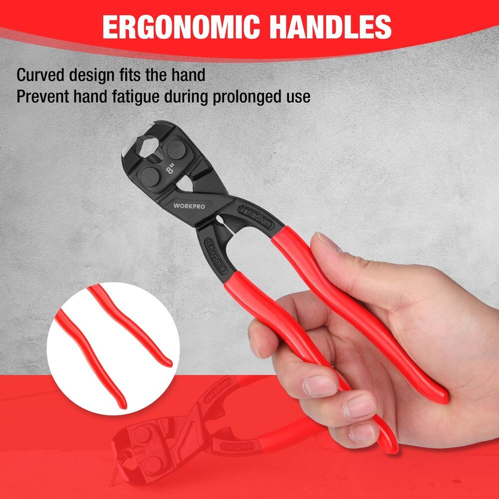 WORKPRO Nail Puller Pliers 8 Inch Durable CR-V Steel for Pulling Cutting Nails