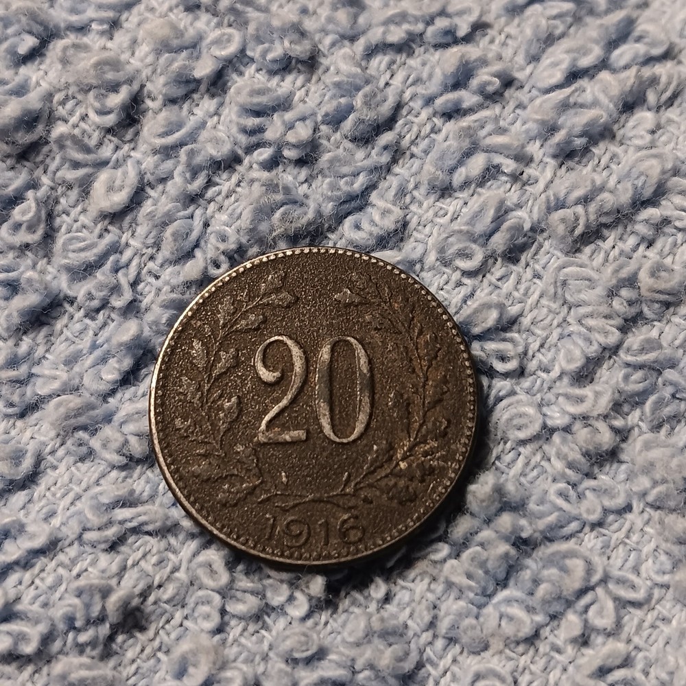 Austrian 1916 20 Heller Coin , KM#2826