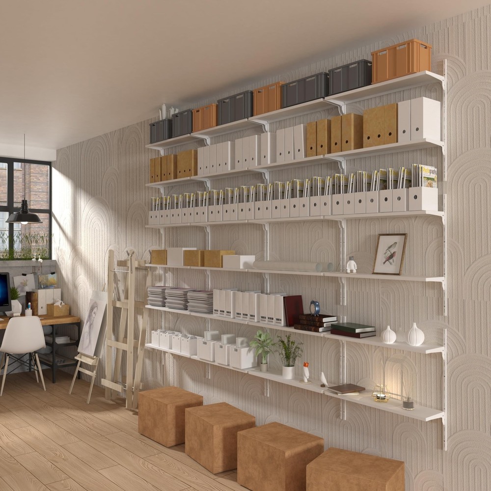 8" Deep ×32″ Long Adjustable Deep Floating Shelves for Wall 3‑T