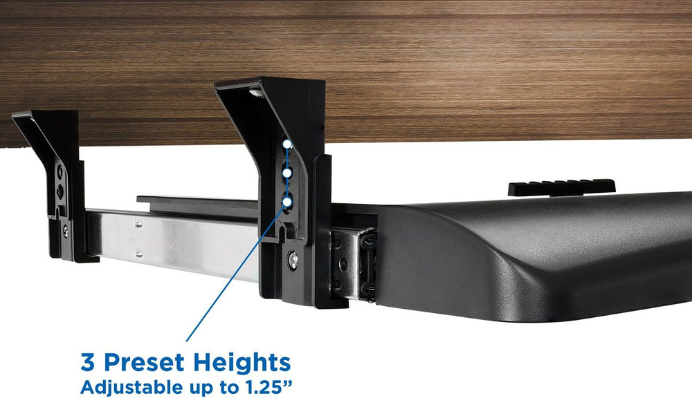 Mount-It! Keyboard Tray under Desk with Adjustable Mouse Platform – Easy-Glide S