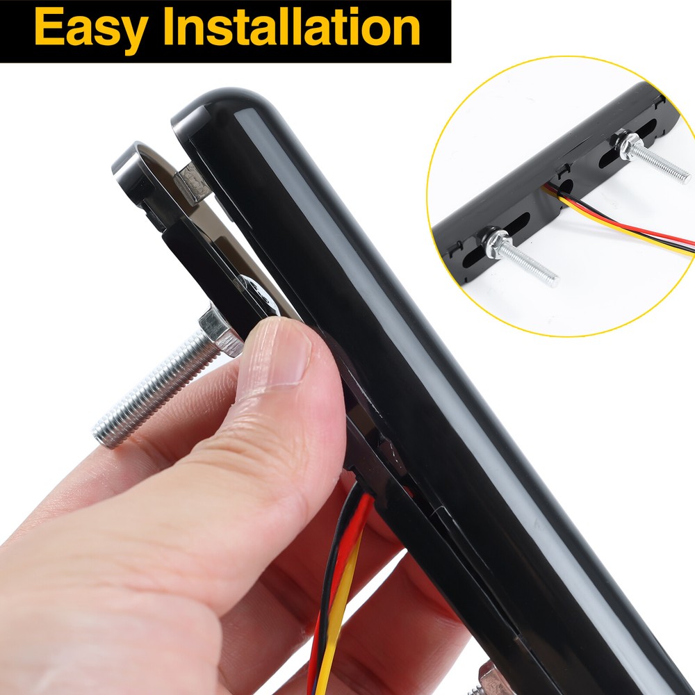 2x Switchback DRL Running Light Strip Amber White Sequential Flow Turn Signal &