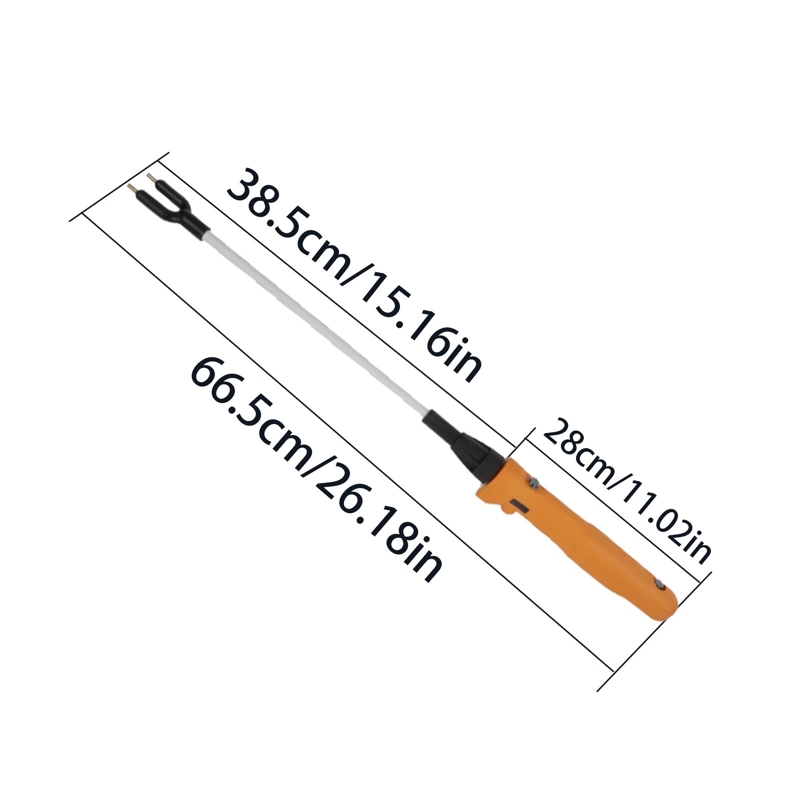 12000V Rechargeable Livestock Prodw/ LED Electric Cattle Prod Stick 26.18in
