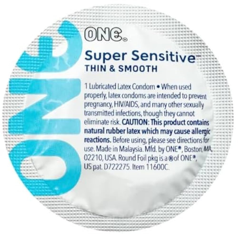 ONE Super Sensitive Thin Extra Lubricated Latex Condoms + Brass Pocket Case