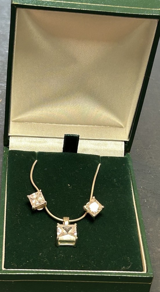 925 Stone Set Necklace And Stud Earring Set