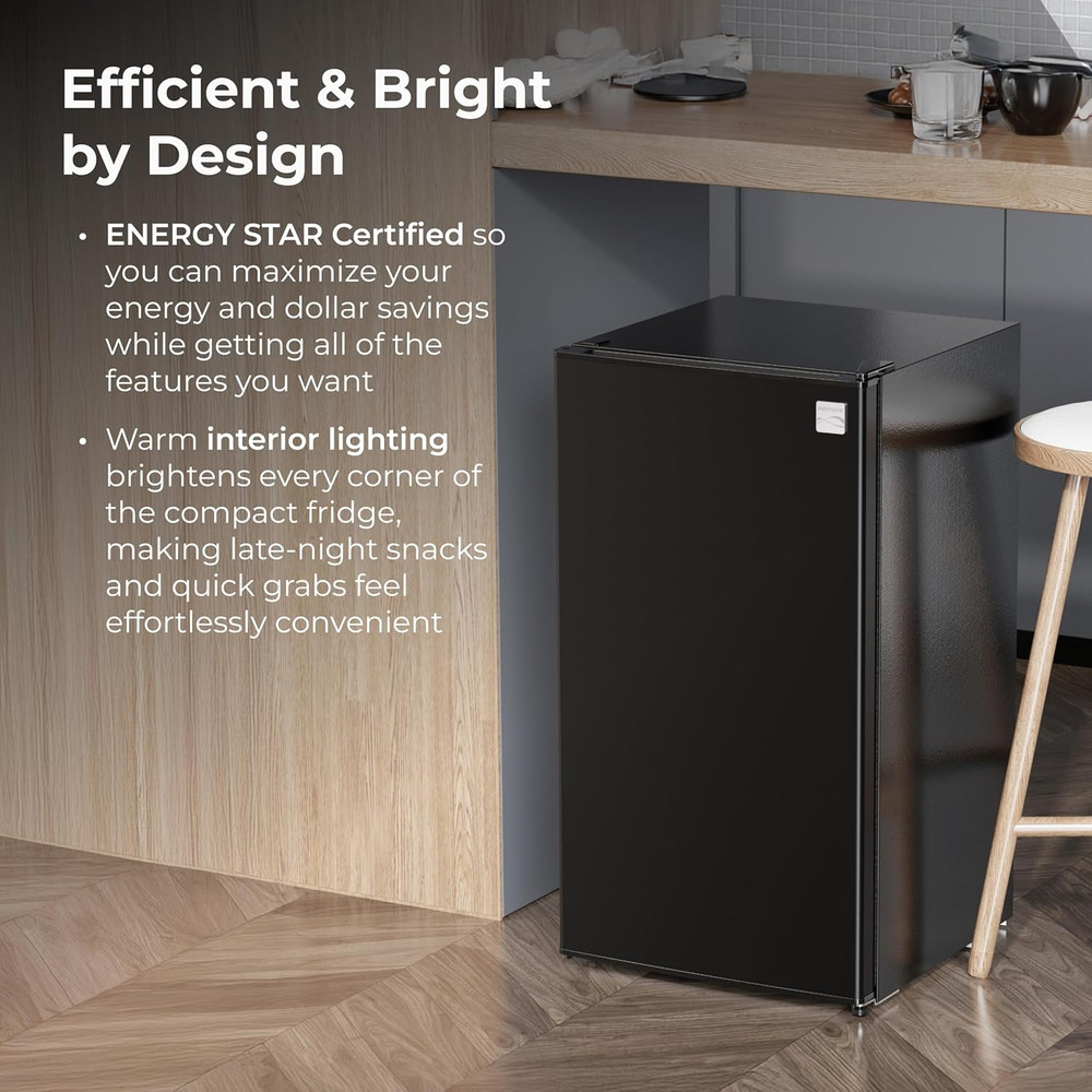 18" Compact Refrigerator with Chiller Compartment - Reversible Door, Adjustable