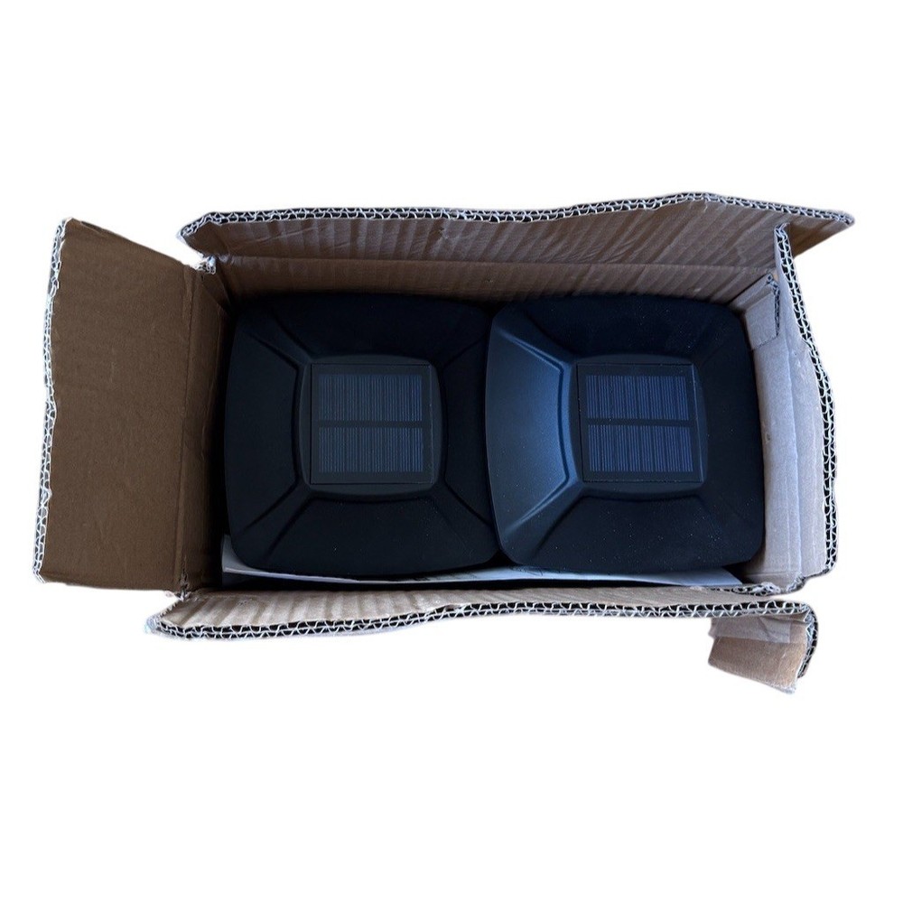 MAXSA Innovations Solar Powered Wave Post Cap Deck Fence Lights 2-Pack open box