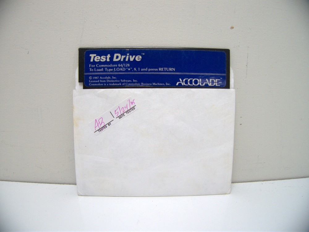 Accolade Test Drive Floppy Disk | C64/128 | Vintage 1987
