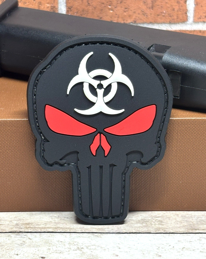 Punisher PVC Patch - Skull Tactical Morale Gun Punisher Patch - Biohazard Patch