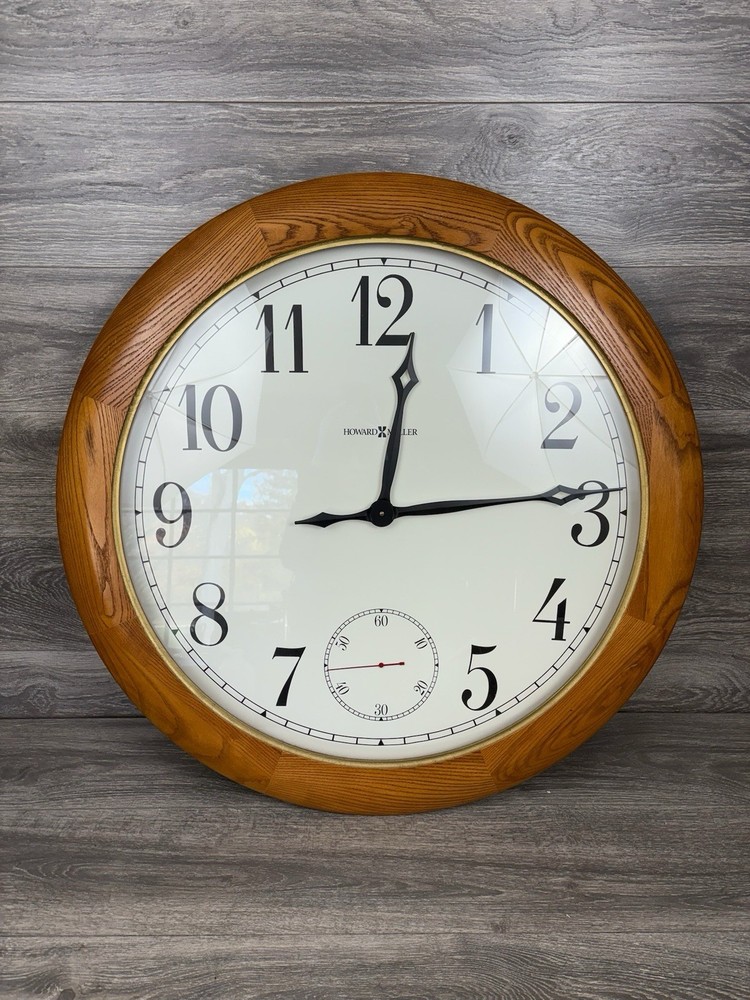 Howard Miller 620-146 33” Wall Clock – Solid Oak Frame – Working