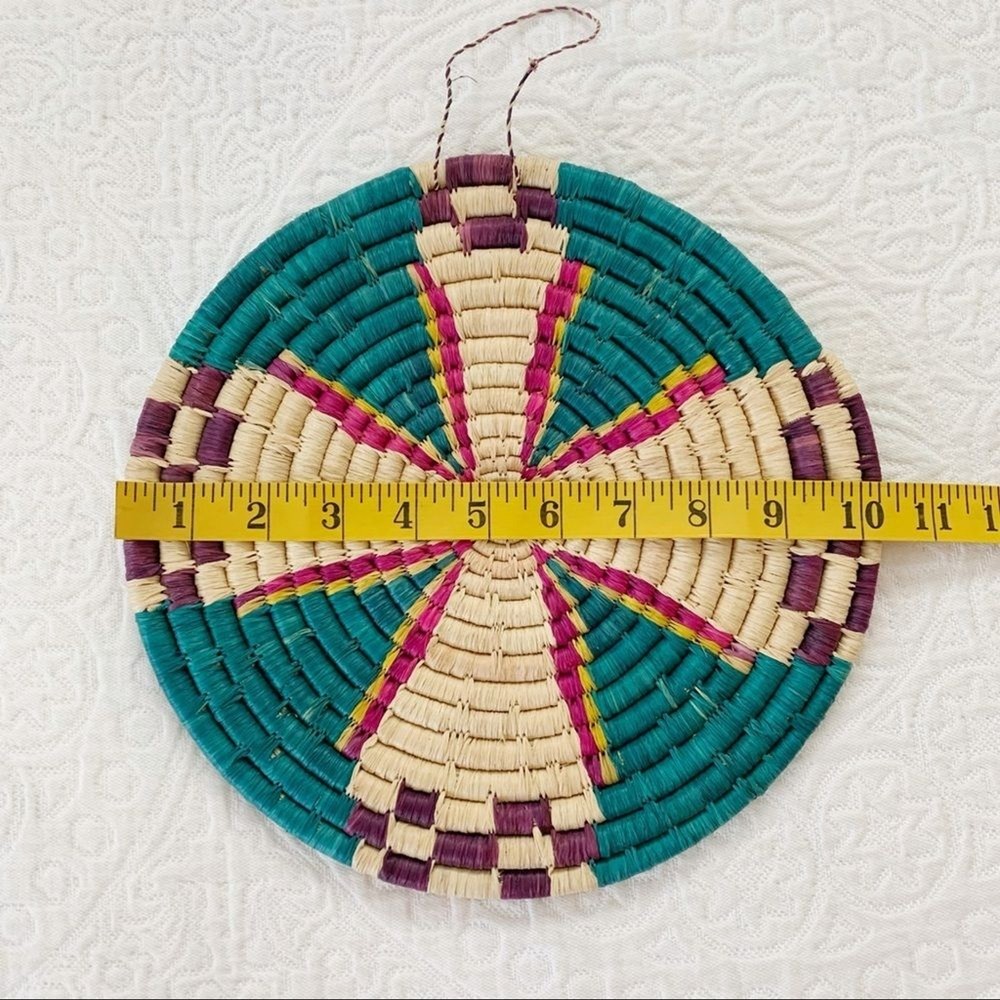 Boho Handwoven Trivet Basket Wall Hanging