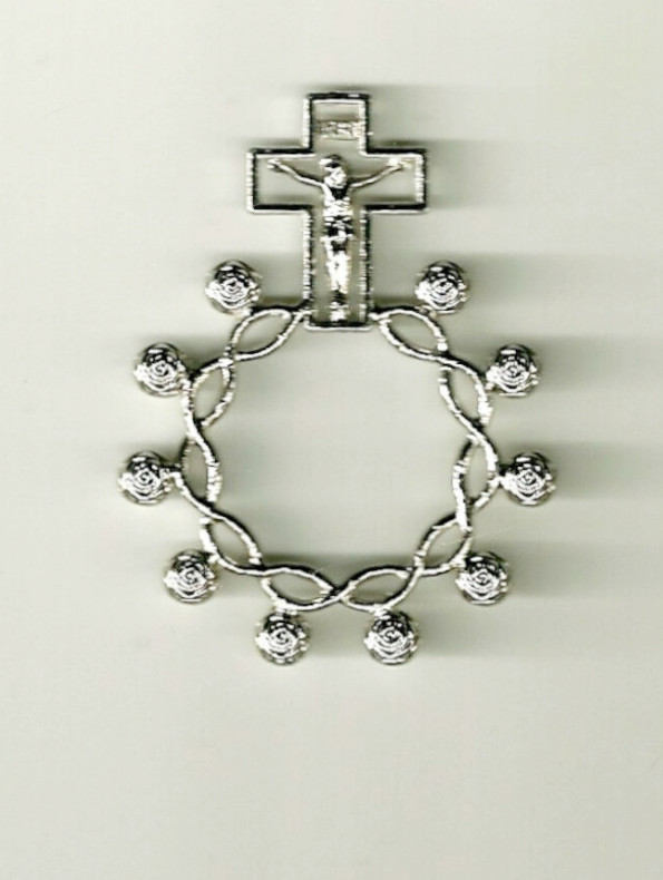 Rosary Ring from Italy With Pretty Rosette Design