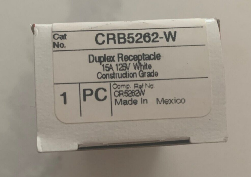 Pass & Seymour CRB5262-W Duplex Receptacle White 2pc