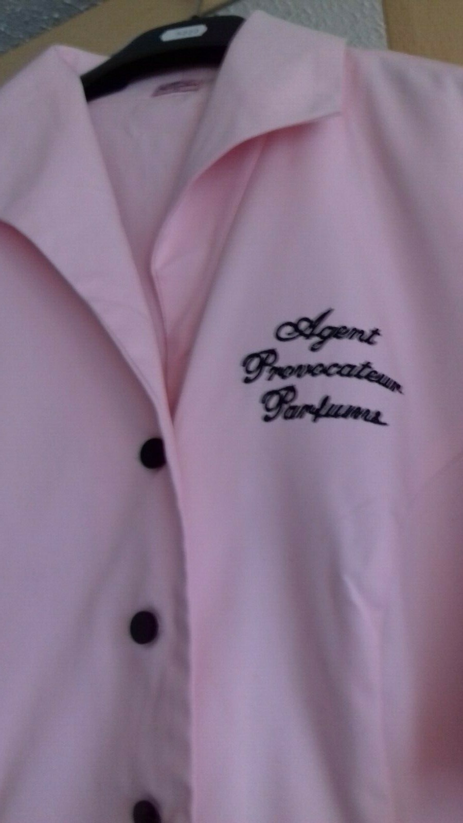 AGENT PROVOCATEUR SEXY NWT PINK UNIFORM DRESS SIZE 12 STAFF BLACK BUTTONS PARFUM