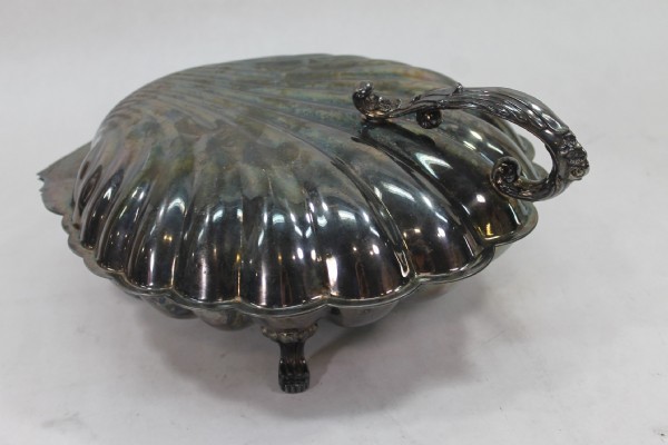 Shell Shape Silver Tone Serving Dish
