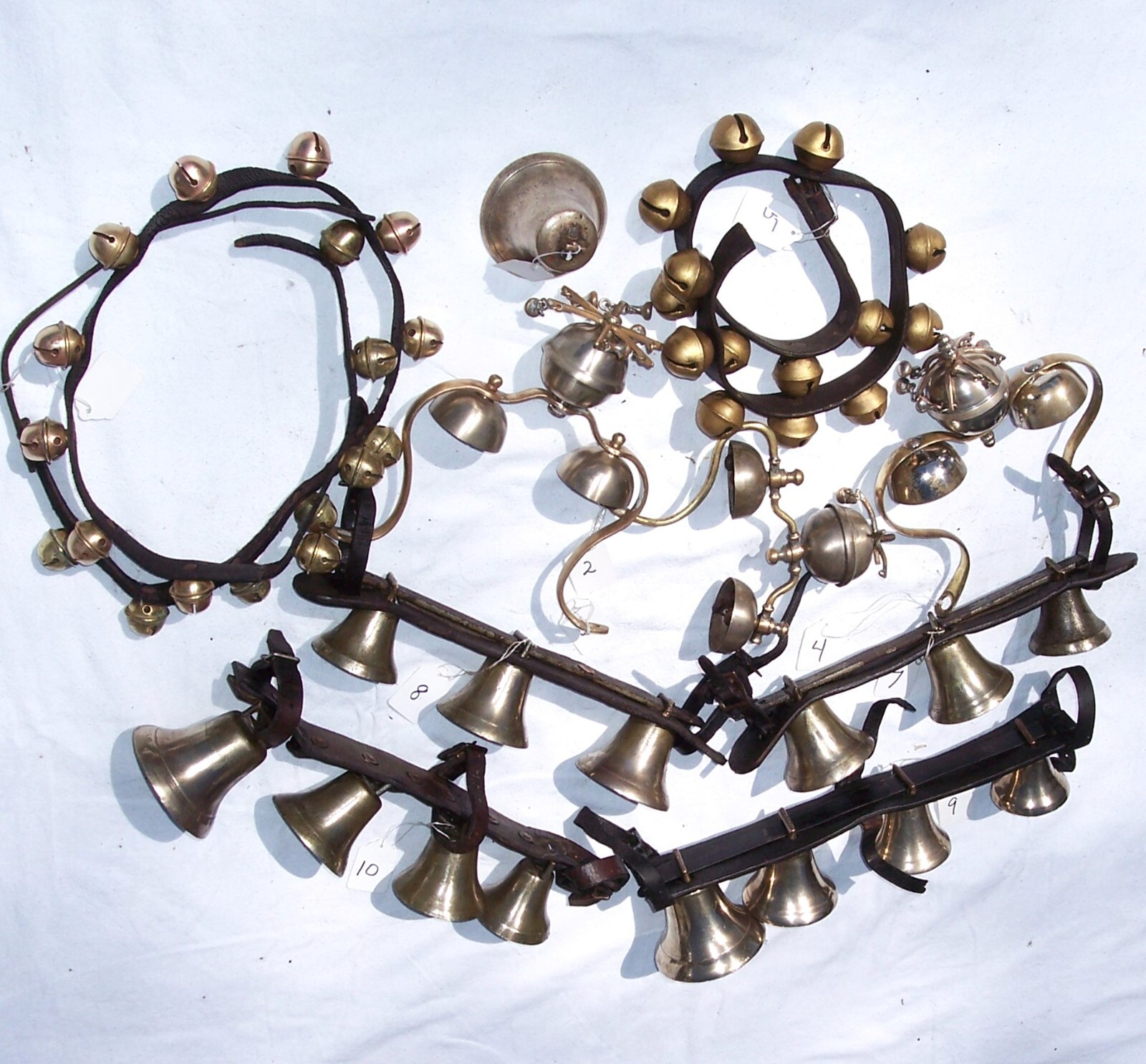 Antique Shaft Sleigh Four Bells Horse Driving Harness Carriage #9