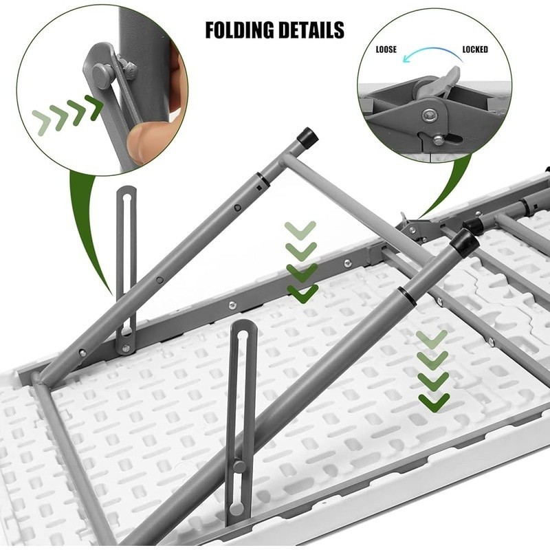 Foldable Portable 4ft Folding Table Lightweight Outdoor Picnics BBQ Game Desk US