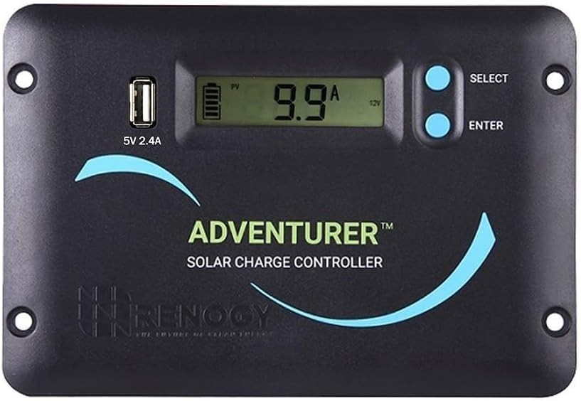 30A 12V/24V PWM Solar Charge Controller with LCD Display Flush Mount Design N...